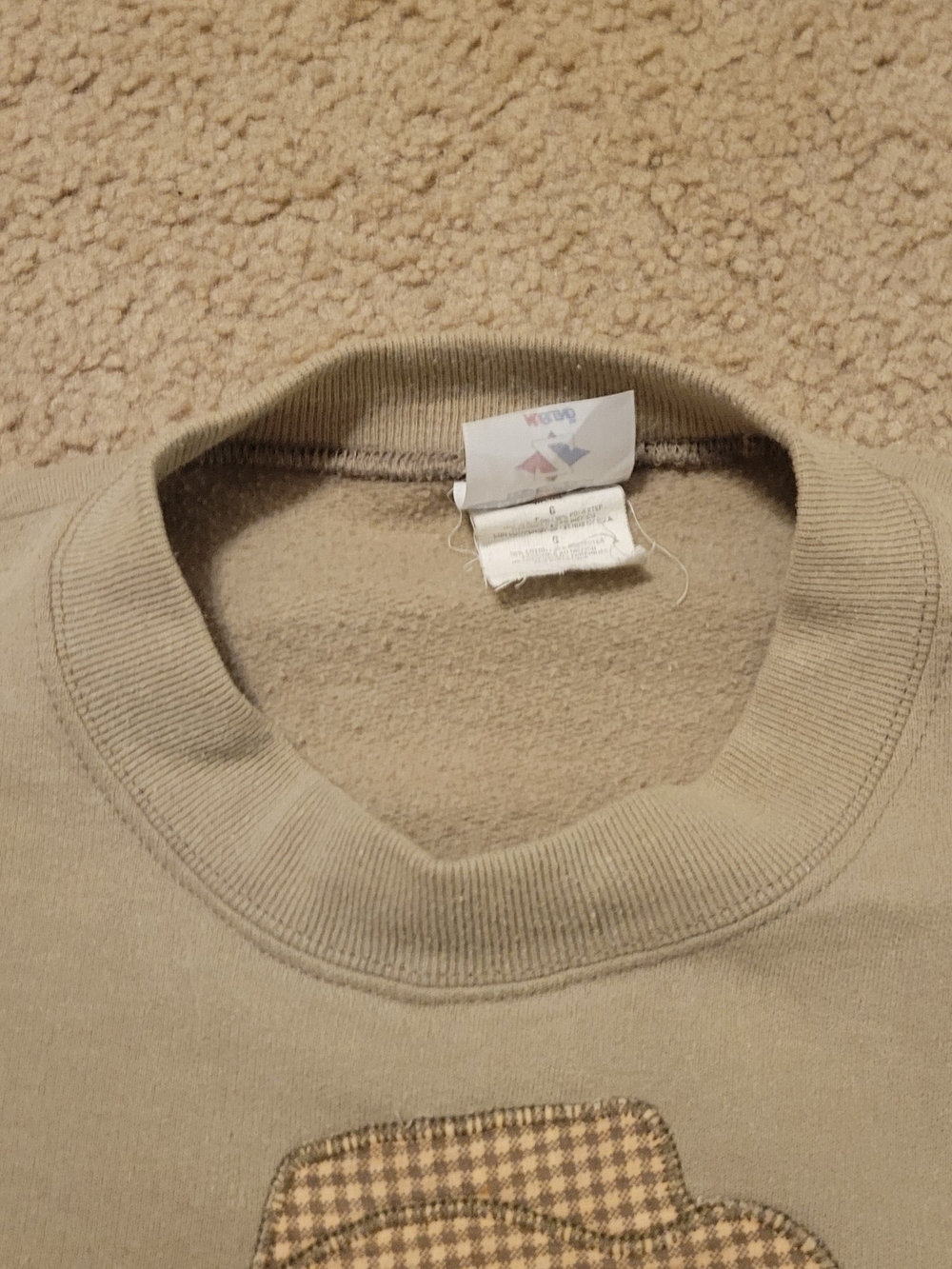 Womans Beige Fall Sweatshirt with Pumpkin Appliqué - Picture 3 of 6